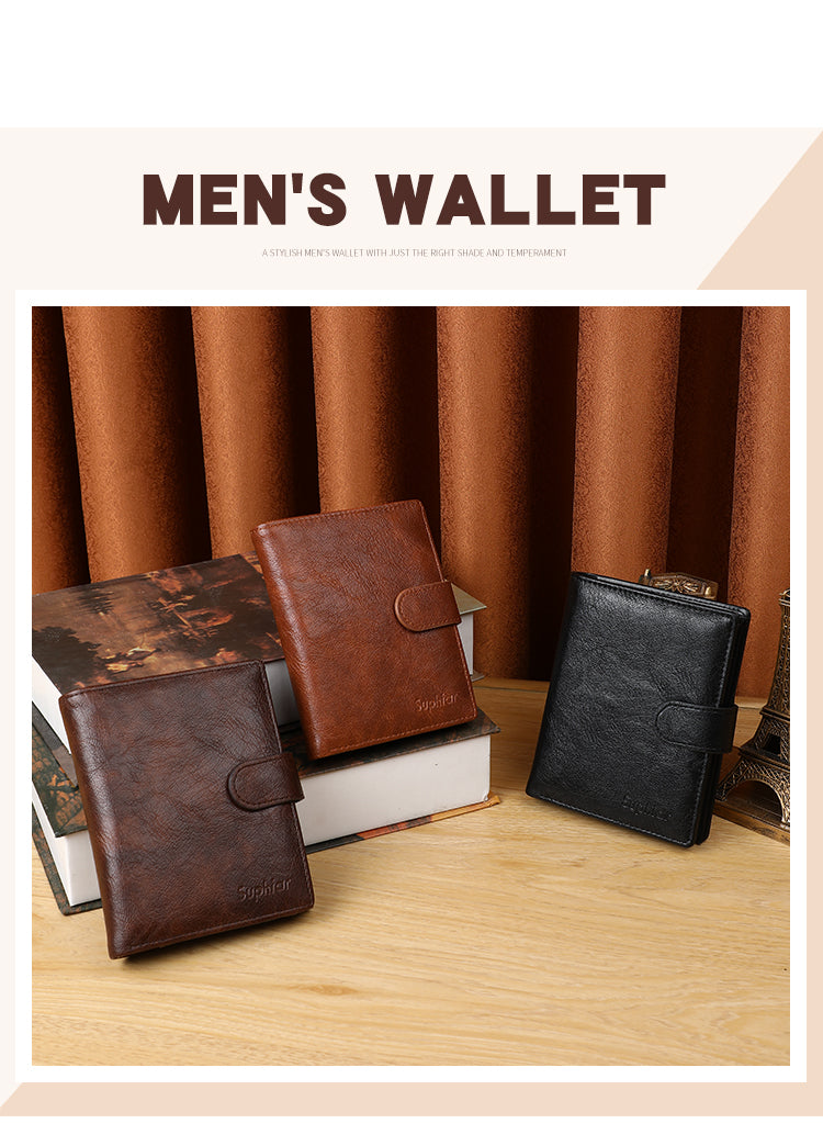 【Leah】Customizable Men's Multi-Slot Wallet Card Holder