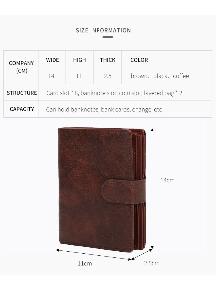 【Leah】Customizable Men's Multi-Slot Wallet Card Holder