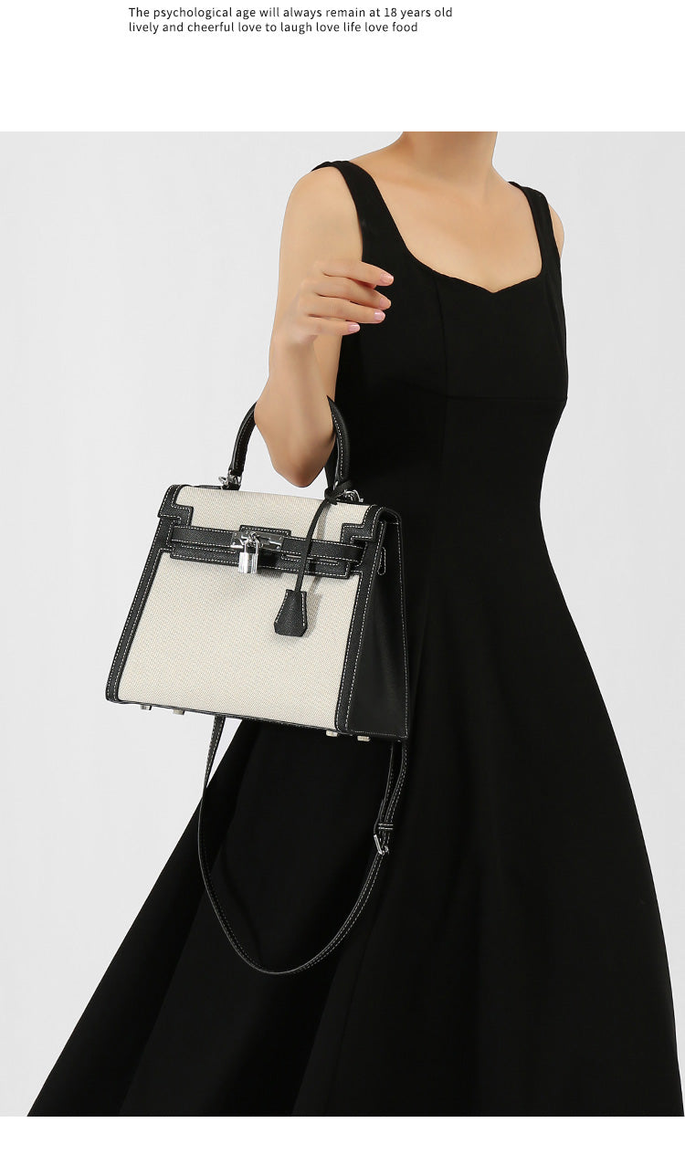 【Leah】Women's Canvas Kelly Shoulder Bag Handbag