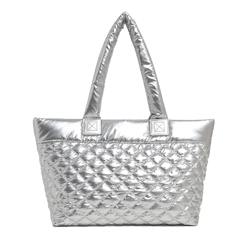 【Leah】Chic Elegance: Spacious Quilted Tote Bag in Classic Chanel Style