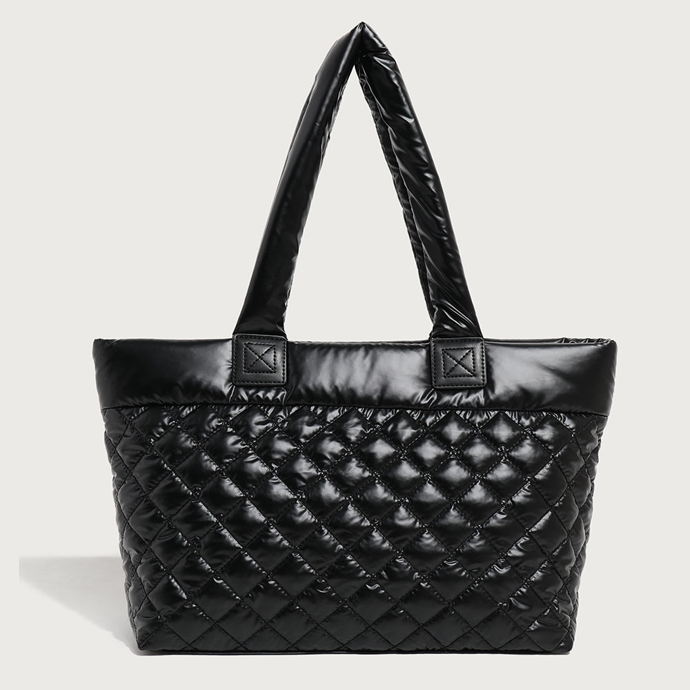 【Leah】Chic Elegance: Spacious Quilted Tote Bag in Classic Chanel Style