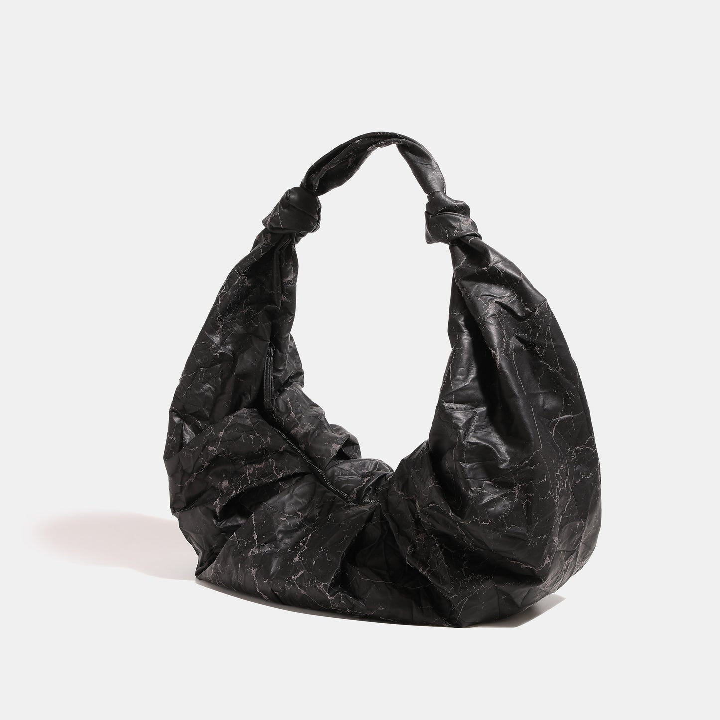 【Leah】Women's big capacity microfiber half-moon shoulder bag