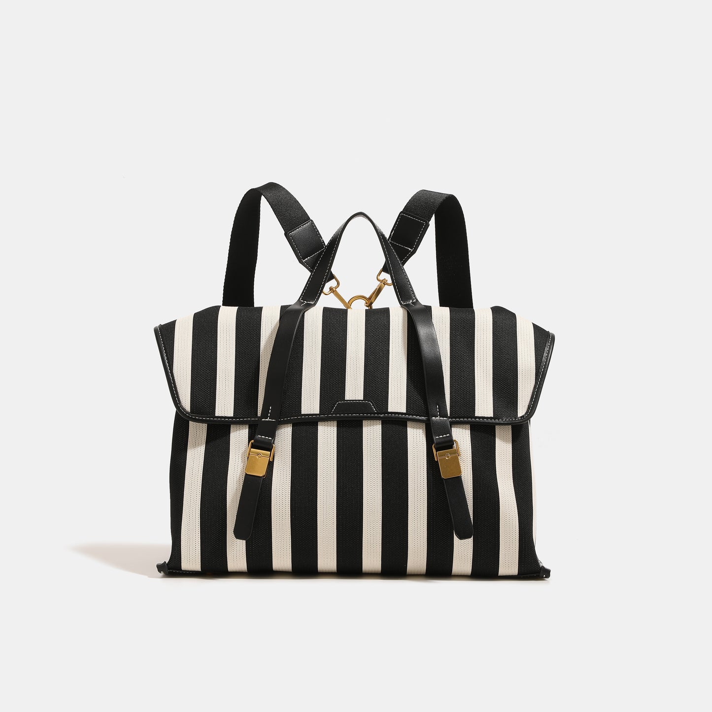 【Leah】Chic Striped Canvas Backpack & Handbag: Effortless Style for Every Occasion