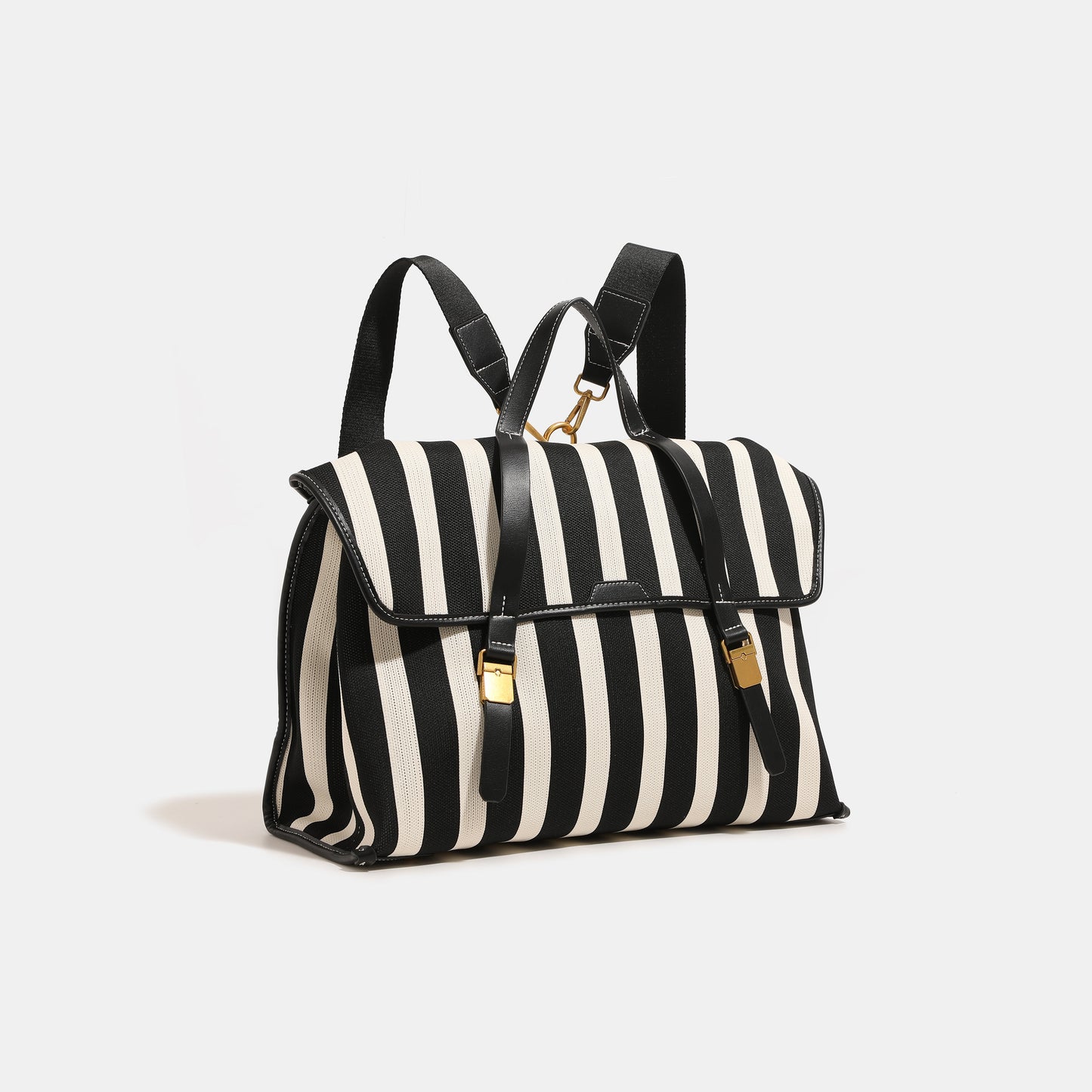 【Leah】Chic Striped Canvas Backpack & Handbag: Effortless Style for Every Occasion