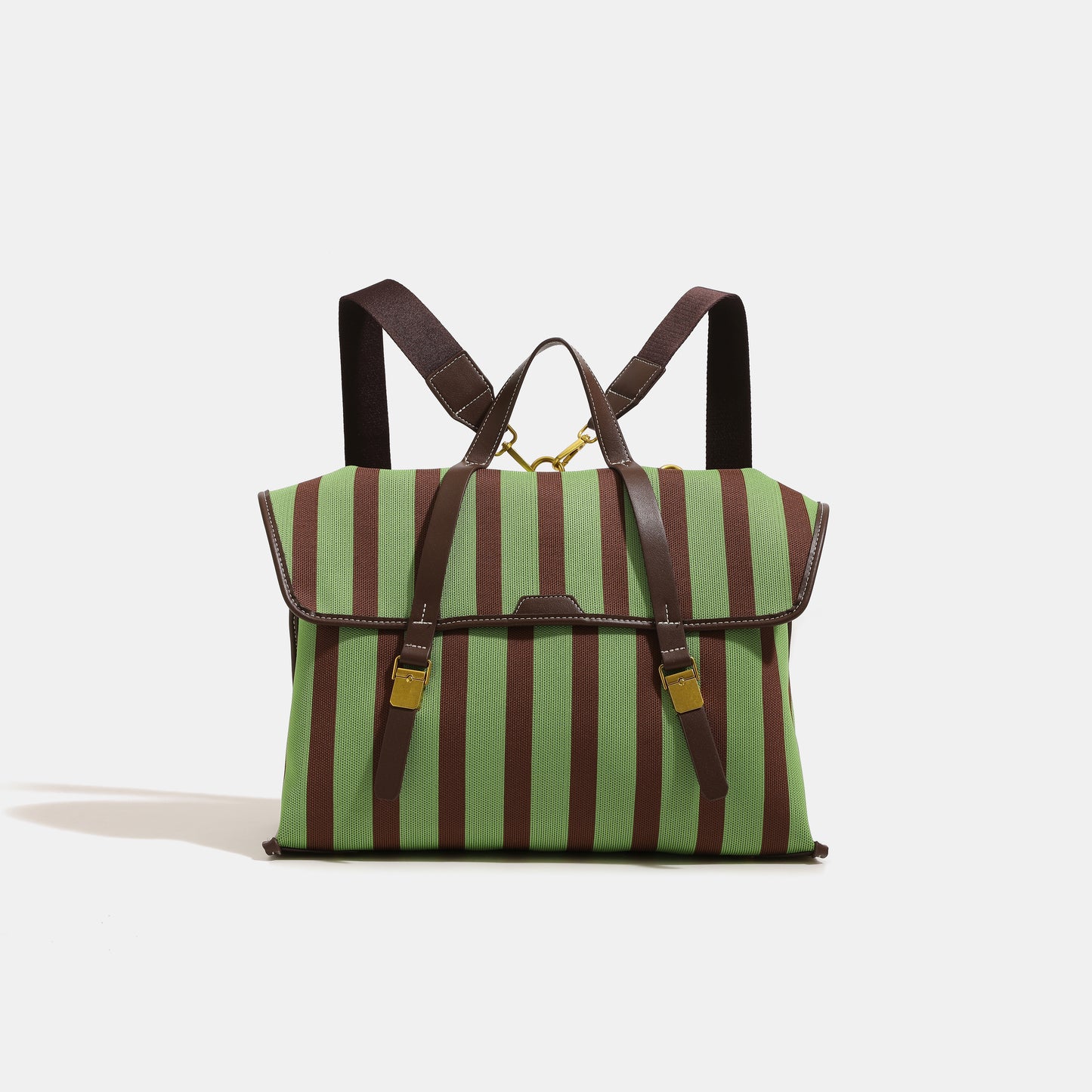 【Leah】Chic Striped Canvas Backpack & Handbag: Effortless Style for Every Occasion