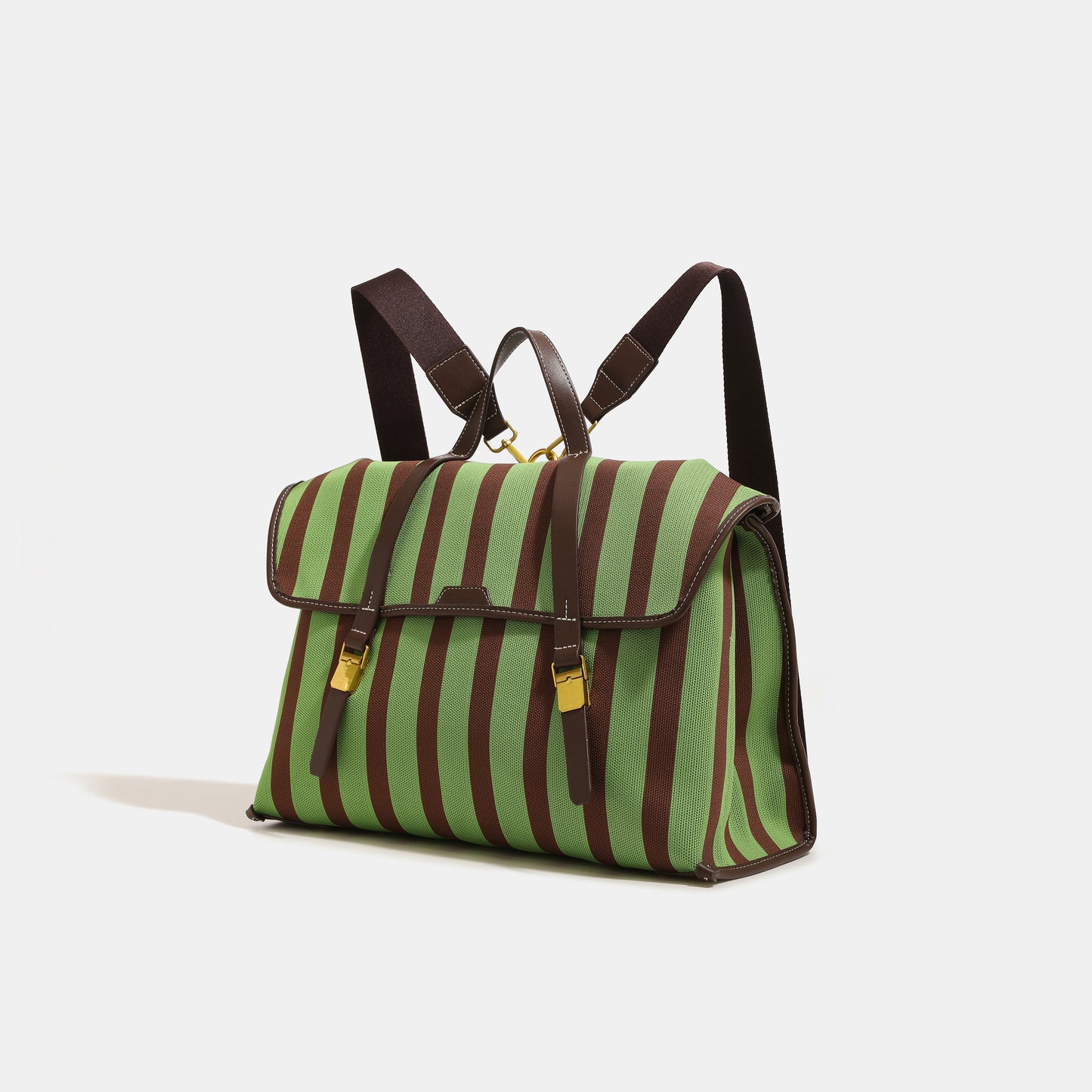 【Leah】Chic Striped Canvas Backpack & Handbag: Effortless Style for Every Occasion