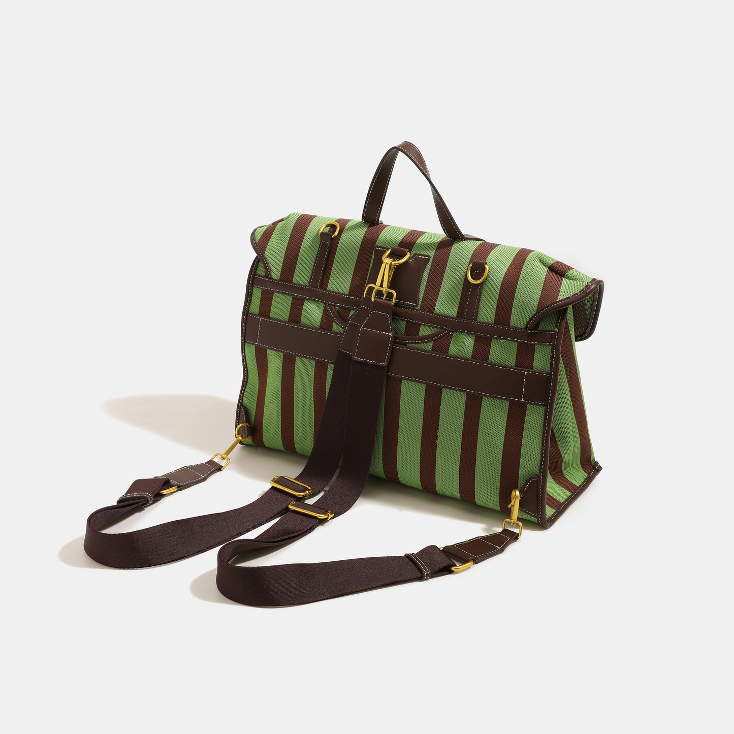 【Leah】Chic Striped Canvas Backpack & Handbag: Effortless Style for Every Occasion