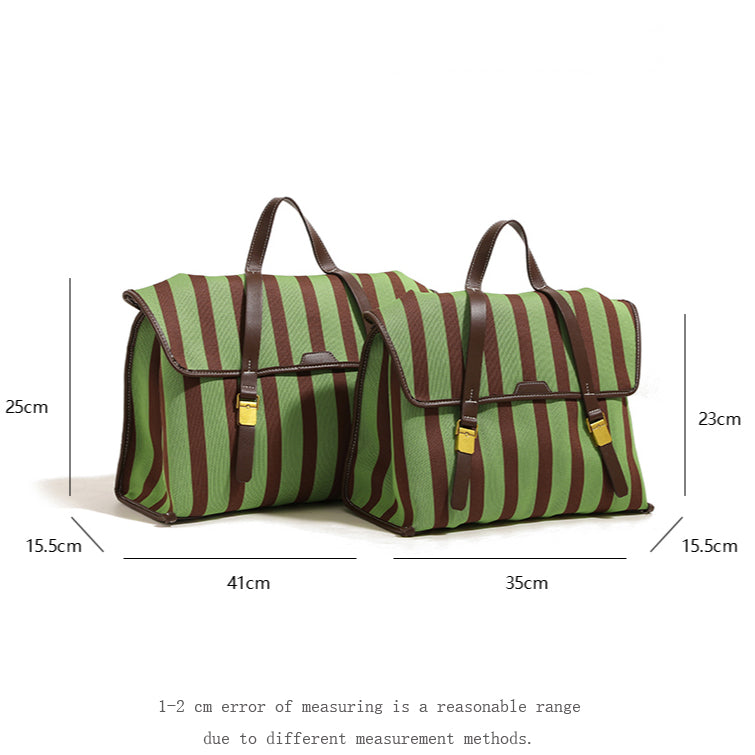 【Leah】Chic Striped Canvas Backpack & Handbag: Effortless Style for Every Occasion