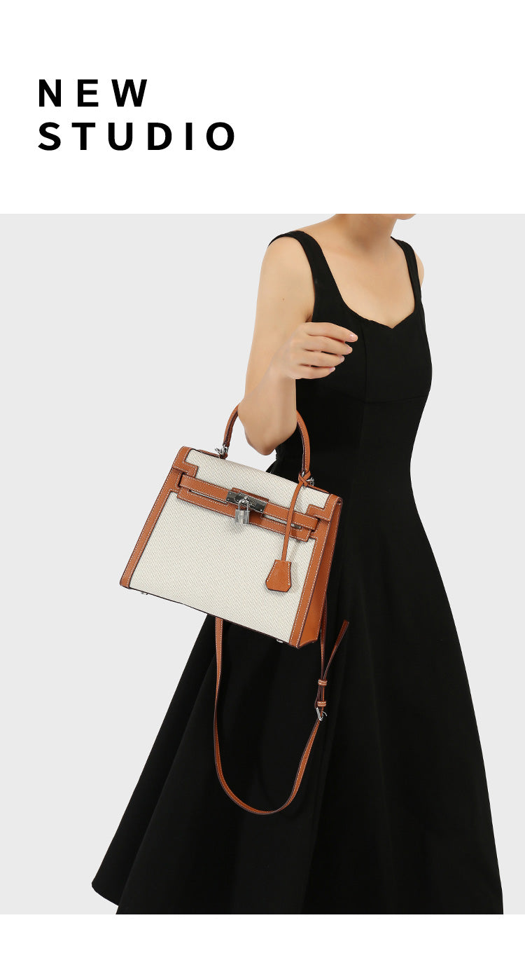 【Leah】Women's Canvas Kelly Shoulder Bag Handbag