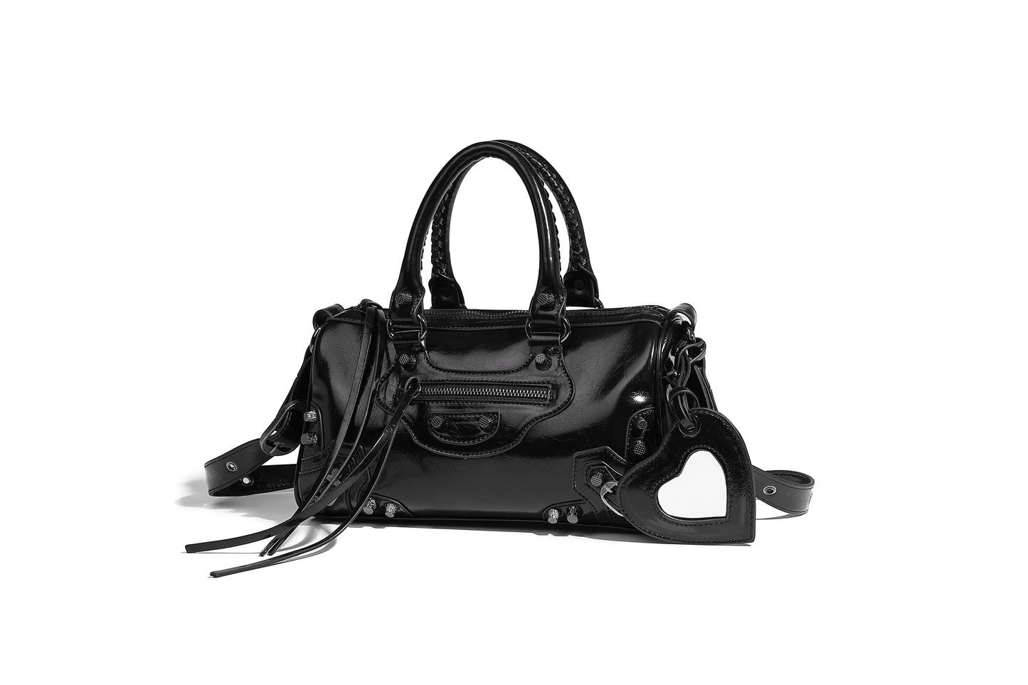 【Leah】Chic Glossy Elegance: Lacquer leather shoulder bag in Four Stunning Colors