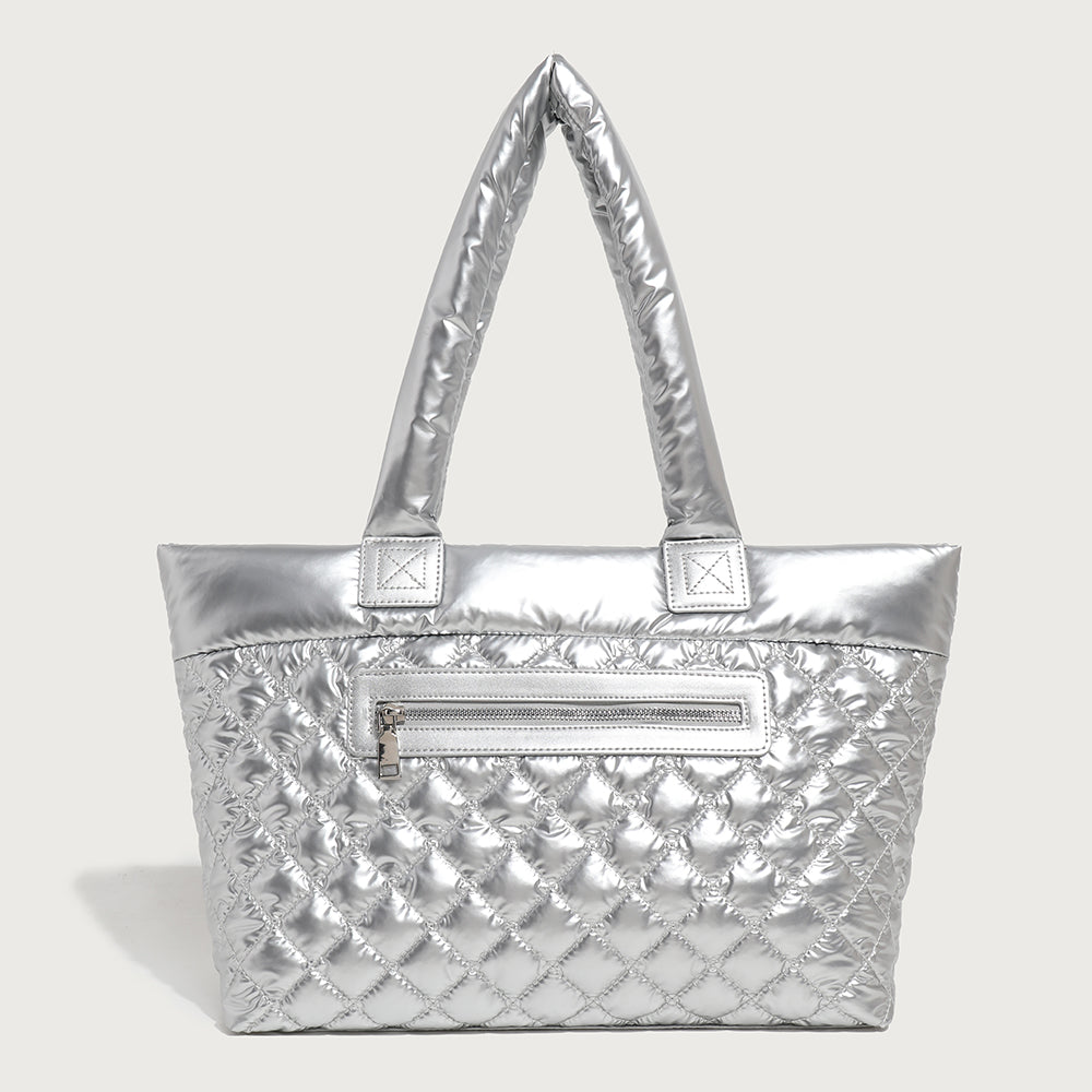 【Leah】Chic Elegance: Spacious Quilted Tote Bag in Classic Chanel Style