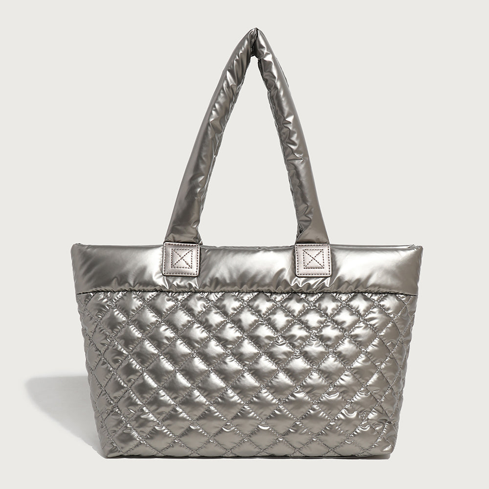 【Leah】Chic Elegance: Spacious Quilted Tote Bag in Classic Chanel Style