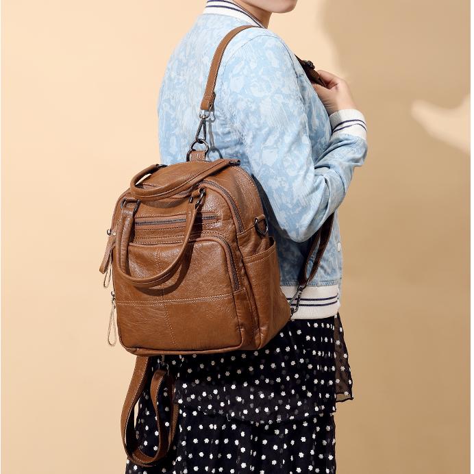 【Leah】Two-in-One Backpack and Handbag - Minimalist Design with Maximum Utility