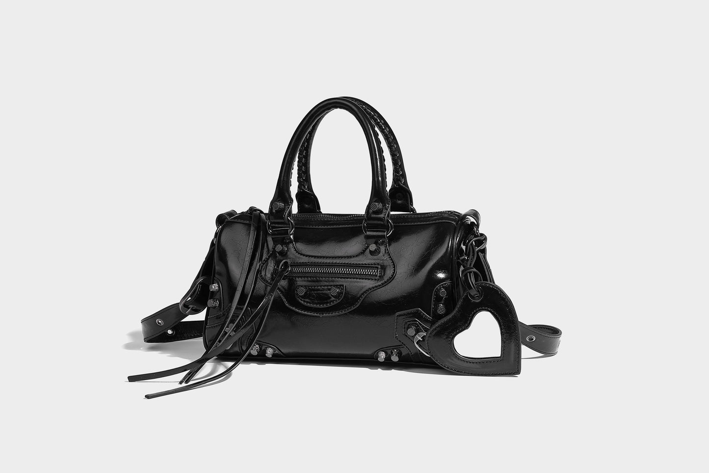 【Leah】Chic Glossy Elegance: Lacquer leather shoulder bag in Four Stunning Colors