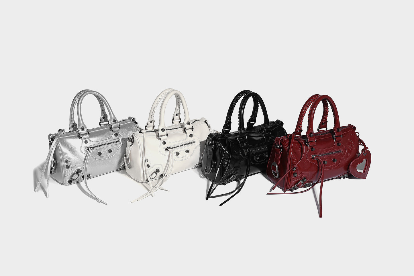 【Leah】Chic Glossy Elegance: Lacquer leather shoulder bag in Four Stunning Colors