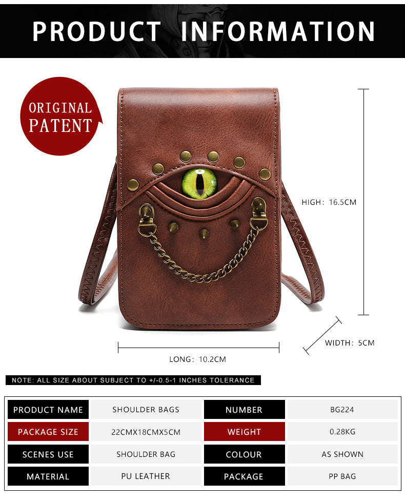 【Leah】Devil Eye Rivet Crossbody Bag For Halloween