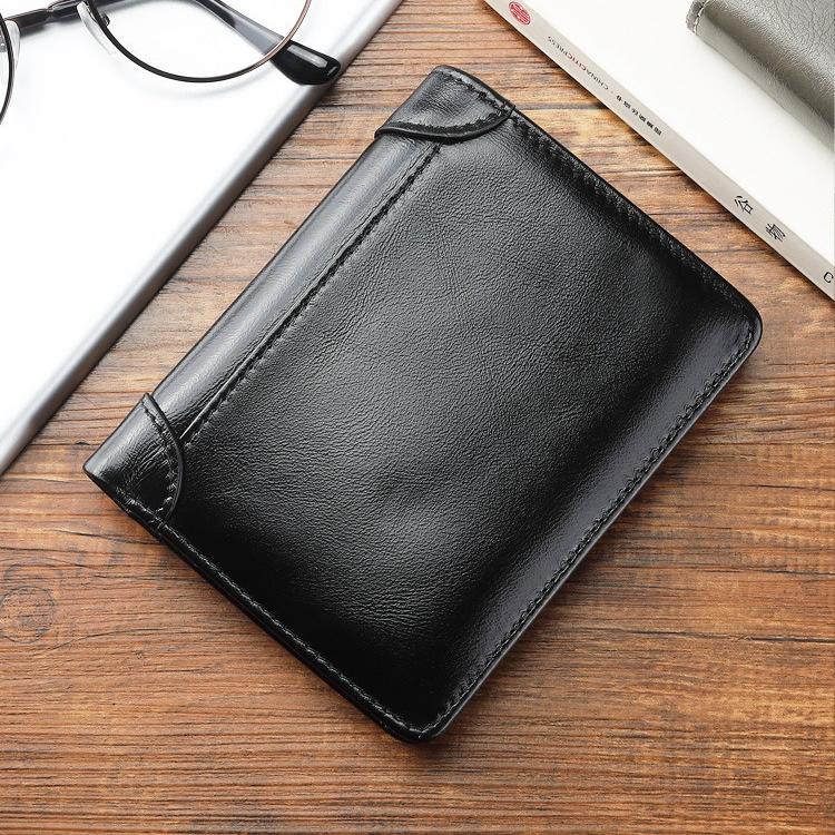 【Leah】Customizable Men's Cowhide Wallet Card Holder