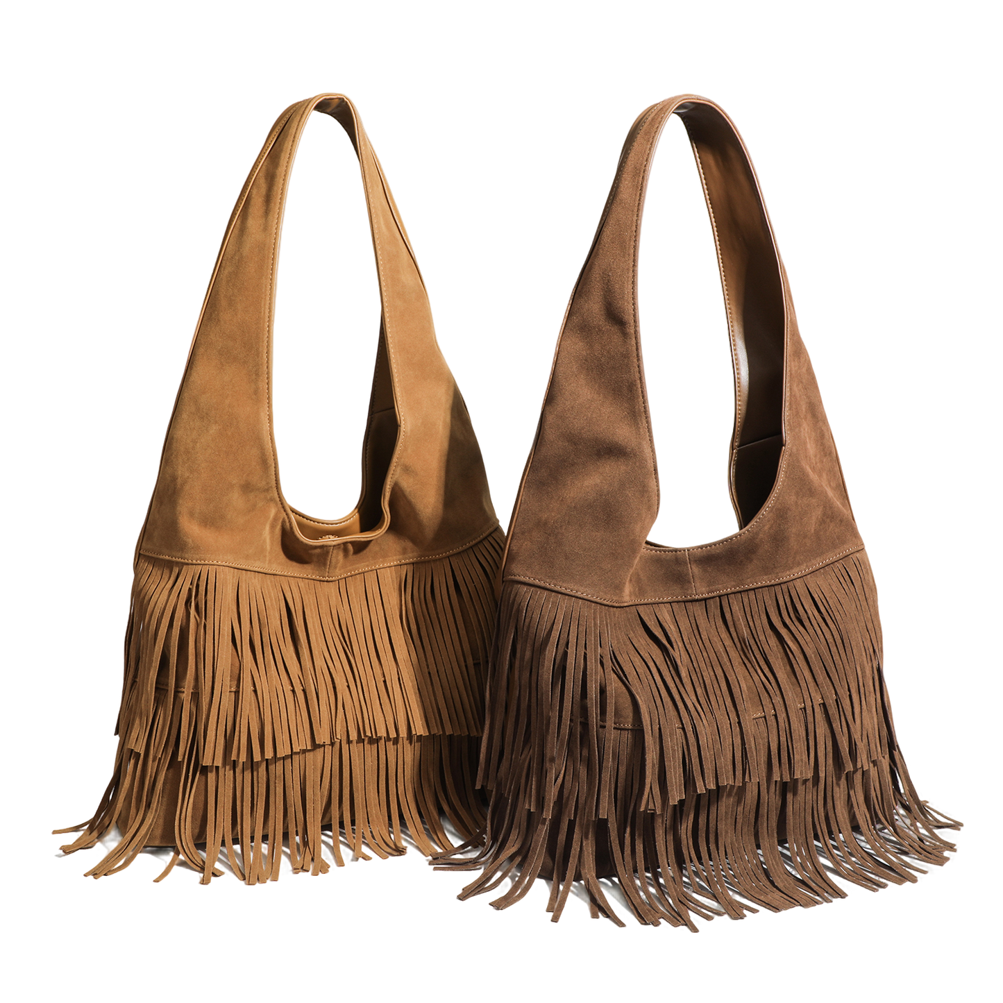 【Leah】 Nubuck leather tassel shoulder bag